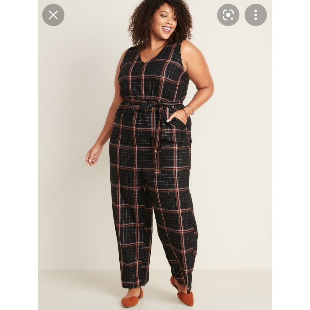 3x Old navy plaid tank jumpsuit